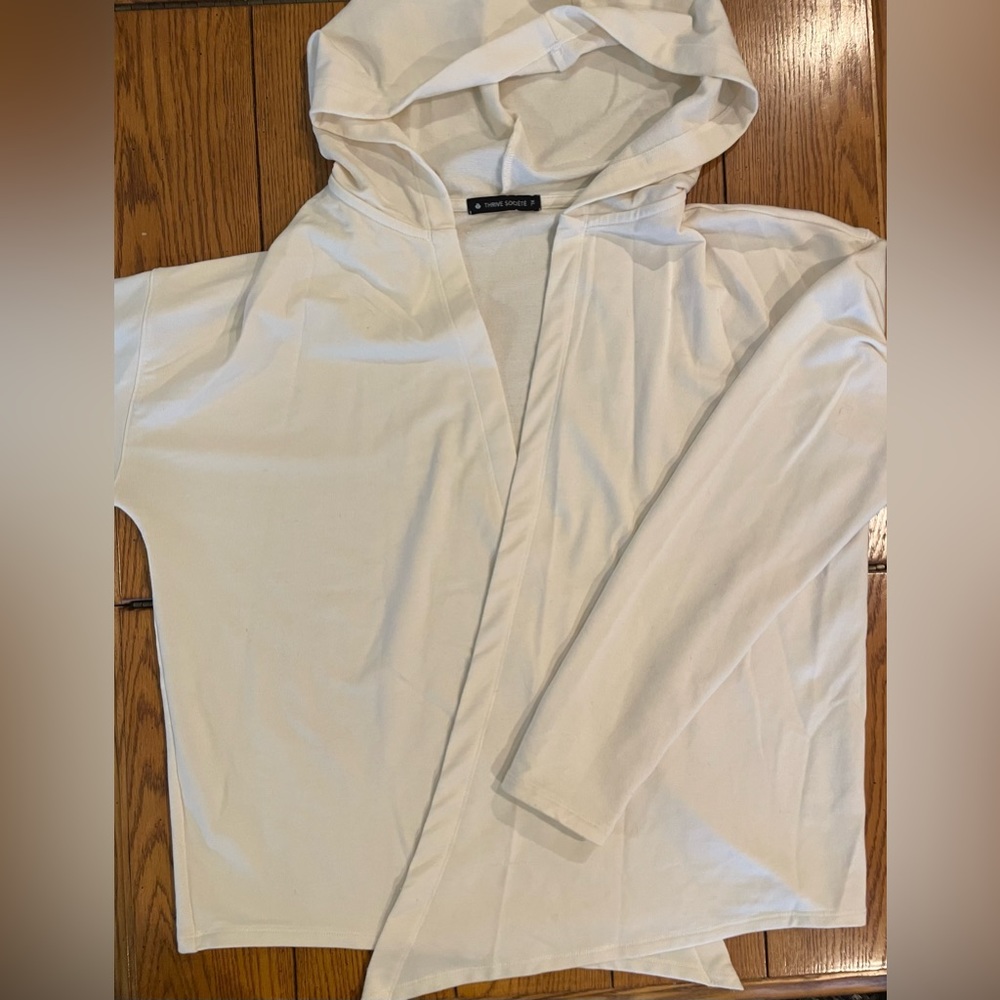 EUC Thrive Societe hooded cardigan, size XL, ivory color